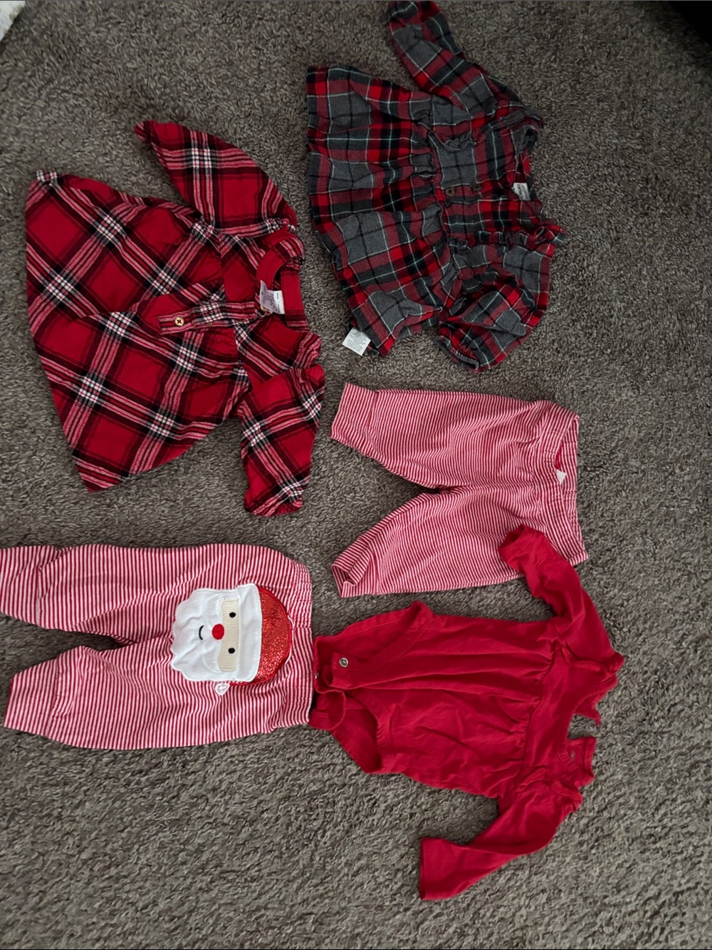 3 Months Red Baby Girl Pants and Tops Bundle